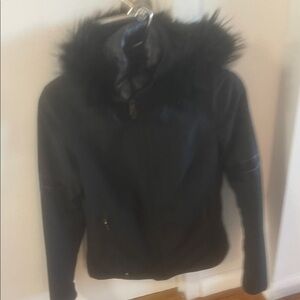 Spyder Black Ski Jacket with Fur Hood